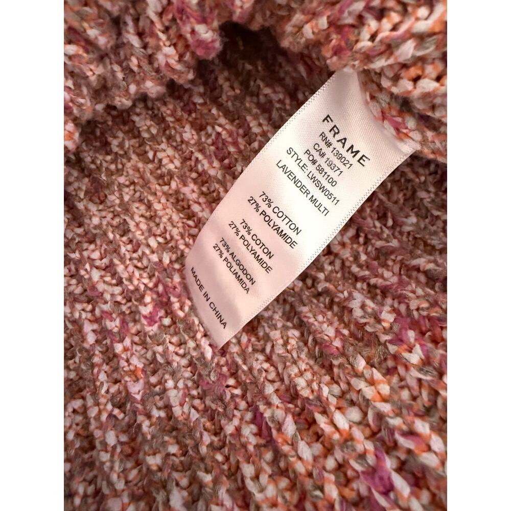 Frame Marled Raglan Crewneck Sweater Lavender Multi S - Picture 8 of 8